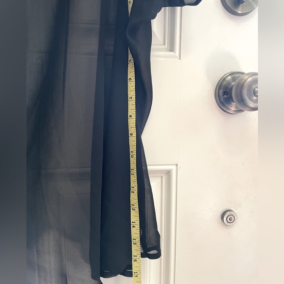 Black size Large sheer beach cover by SHEIN. Pit to hem 16” & Total length 35”. - Picture 2 of 8